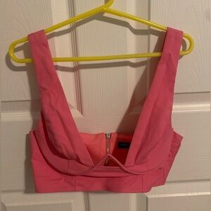 Size small, bubble gum pink crop top and mini skirt set from shop priceless